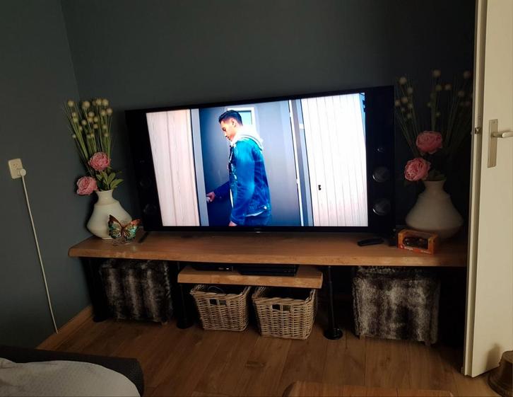 handgemaakt massief eiken, Huis en Inrichting, Kasten | Televisiemeubels, Zo goed als nieuw, Minder dan 100 cm, 50 tot 100 cm