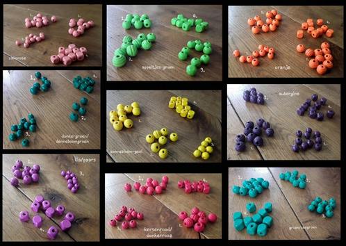Houten gekleurde kralen (diverse soorten en maten), Hobby en Vrije tijd, Kralen en Sieraden maken, Nieuw, Kraal, Ophalen of Verzenden