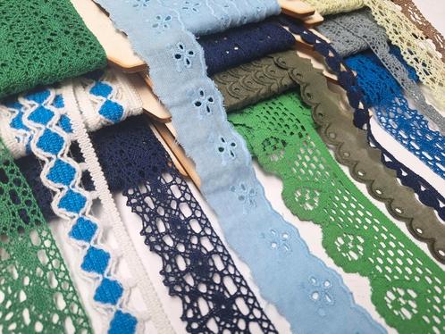 Prachtige partij vintage broderie katoenen kant, 11 haspels, Hobby en Vrije tijd, Naaien en Fournituren, Nieuw, Kant, Ophalen of Verzenden