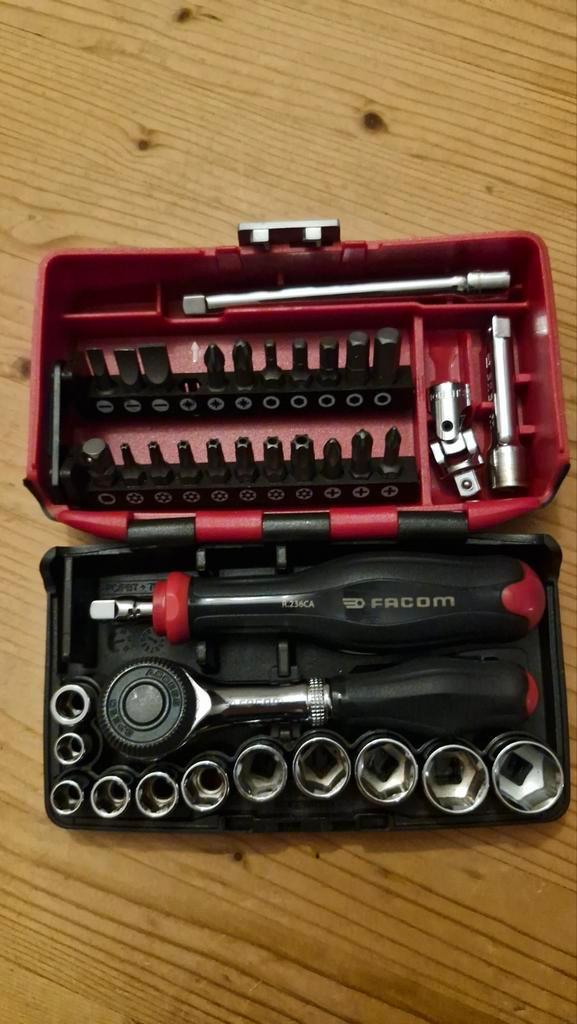 FACOM R.360NANO-U1 Ratel met Doppenset 1/4", Doe-het-zelf en Verbouw, Gereedschap | Handgereedschap, Nieuw, Ophalen of Verzenden