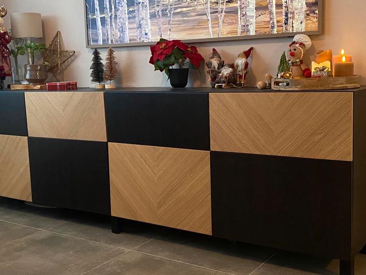 Dressoir en hoge kast “Besta”, Huis en Inrichting, Kasten | Dressoirs, Zo goed als nieuw, 25 tot 50 cm, Ophalen