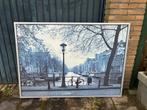 Ikea rode fiets / amsterdamse gracht doek / foto schilderij, Ophalen, Gebruikt, Oorspronkelijke maker, Schilderij