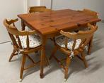 Antique table with 4 chairs, Ophalen of Verzenden, Zo goed als nieuw