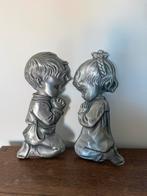Tinnen Wanddecoratie - Jongen en Meisje, Antiek en Kunst, Antiek | Tin, Ophalen