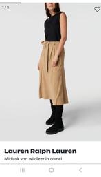 Ralph Lauren suede rok camel kleur maat 38 nieuw, Kleding | Dames, Rokken, Ophalen of Verzenden, Nieuw, Maat 38/40 (M), Onder de knie