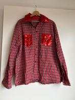Rode blouse met pailletten - Carnaval!, Carnaval, Maat 42/44 (L), Ophalen of Verzenden, Zo goed als nieuw