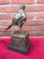 bronzen beeld van een vogel op één pootje, Ophalen of Verzenden, Brons