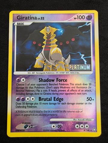 Giratina lv.52 Burger King Platinum Promo Near Mint beschikbaar voor biedingen