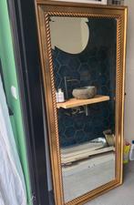 Enorme goud vergulde spiegel met facetgeslepen glas, Ophalen, Gebruikt, 150 tot 200 cm, Rechthoekig