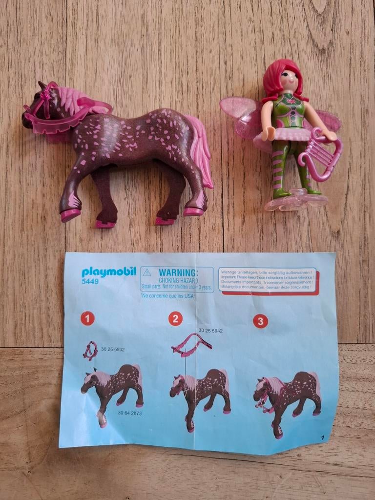 Playmobil Fairies set 5449 Fee Surya met Rubypaard, Ophalen of Verzenden, Gebruikt, Los playmobil