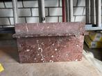 Rood marmeren achterwand wastafelblad - Oud, Ophalen, Steen, Gebruikt, Minder dan 30 cm