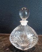 Ovalen Parfumflesje van Kristal met glazen stopper., Antiek en Kunst, Antiek | Glas en Kristal, Ophalen of Verzenden