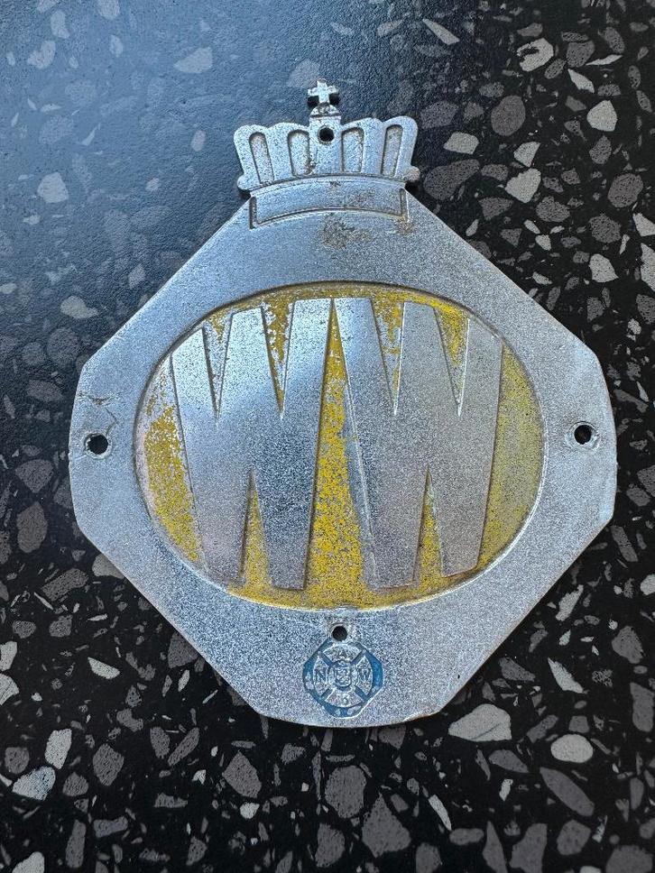 ANWB Wegenwacht embleem. A.N.W.B. WW logo voor op oldtimer., Verzamelen, Merken en Reclamevoorwerpen, Gebruikt, Gebruiksvoorwerp