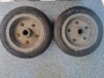 2 oude vol rubber wielen wielen, Ophalen of Verzenden, Gebruikt