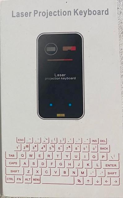 LASER PROJECTION KEYBOARD, Computers en Software, Toetsenborden, Zo goed als nieuw, Qwerty, Draadloos, Toetsenbord en muis-set