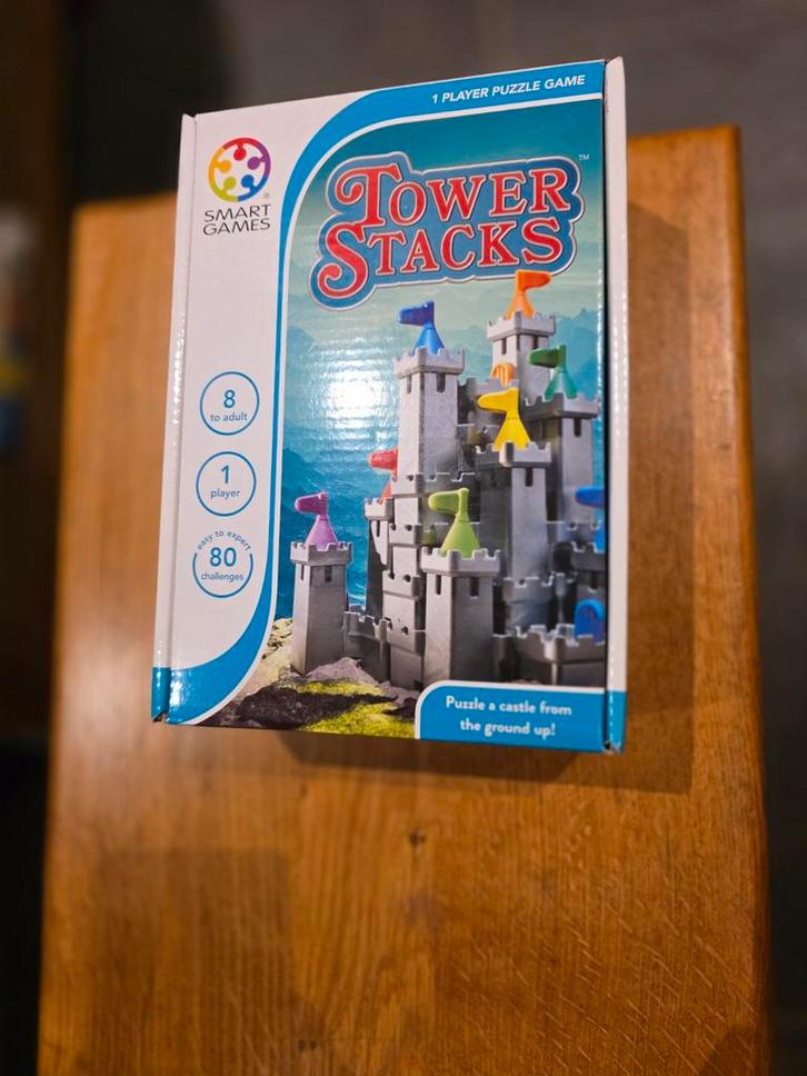 Tower Stacks Puzzelspel, Kinderen en Baby's, Speelgoed | Kinderpuzzels, Zo goed als nieuw, 6 jaar of ouder, Minder dan 10 stukjes