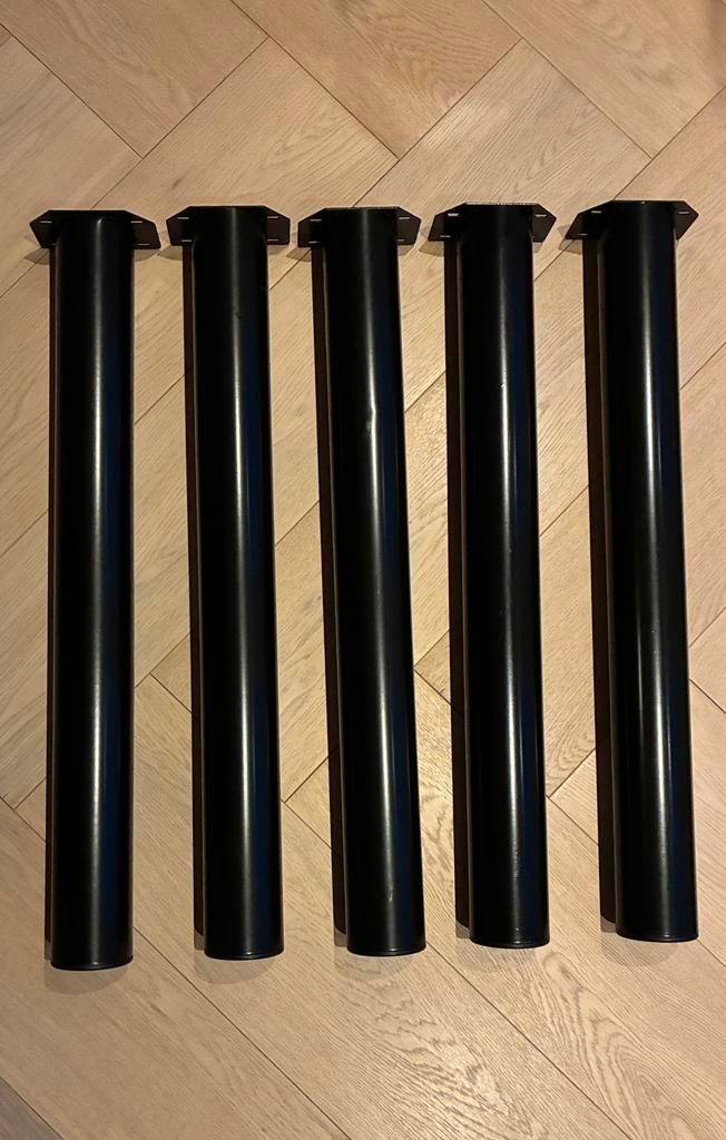 5x Duraline tafelpoot rond zwart, Huis en Inrichting, Tafelonderdelen, Gebruikt, Tafelpoot, 50 tot 100 cm, Rond, Ophalen