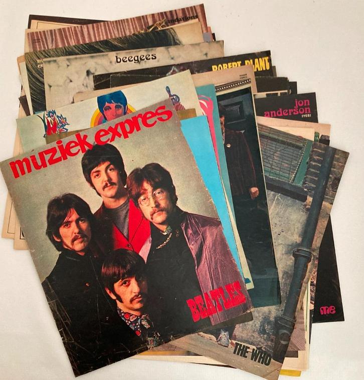 Partijtje losse posters/ knipsels uit Muziek Expres, Popfoto, Boeken, Muziek, Gelezen, Artiest, Verzenden