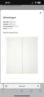 HASVIK Schuifdeur, set van 2, wit, 200x236 cm, Ophalen, 200 cm of meer, Schuifdeur, Zo goed als nieuw