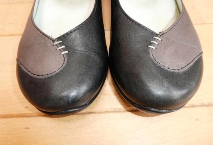 Wolky Opal Topaz Grijs Zwart Leer Maat 41, Kleding | Dames, Schoenen, Zo goed als nieuw, Ballerina's, Grijs, Ophalen of Verzenden