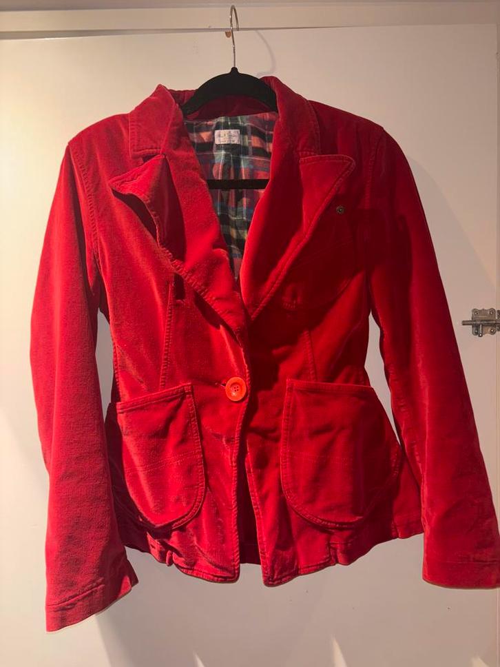 Designer Rode Paul Smith Velvet Blazer, Kleding | Dames, Jasjes, Kostuums en Pakken, Zo goed als nieuw, Jasje, Maat 38/40 (M)