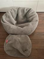 Lounge Pug Zitzak + Voetenbank - Grijs, Ophalen, Zo goed als nieuw, Grijs, Zitzak