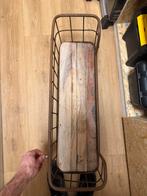 Vintage Wandrek ijzer en hout met Hanggedeelte - Robuust rek, Ophalen, Gebruikt