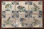 6 stuks gekleurde vogels 17e eeuws antieke wandtegels, Antiek en Kunst, Ophalen of Verzenden