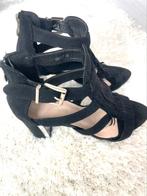 Sandalen met hak maat 38, Zwart, Zo goed als nieuw, Sandalen of Muiltjes, Ophalen of Verzenden