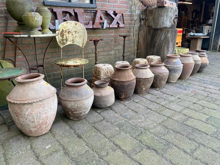 11 oude kruiken uit India, Huis en Inrichting, Woonaccessoires | Vazen, Gebruikt, Overige kleuren, Minder dan 50 cm, Aardewerk of Porselein