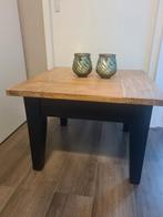 Mooie zware koloniaal houten salontafel met zwart onderstel, Huis en Inrichting, Tafels | Salontafels, Ophalen, 50 tot 100 cm
