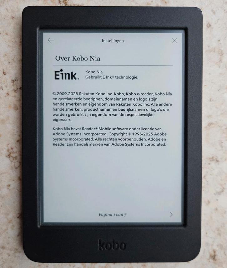 Zgan Kobo Nia ereader, Computers en Software, E-readers, Zo goed als nieuw, 6 inch of minder, 8 GB, Touchscreen, Wi-Fi, Ophalen of Verzenden