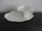 Shelley Engels bone china wit porselein kop en schotel, Antiek en Kunst, Antiek | Porselein, Ophalen of Verzenden