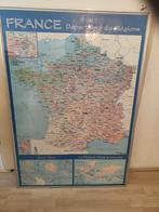 Te koop oude  Franse platte grond in lijst 70 cm x100 cm, Ophalen of Verzenden, Zo goed als nieuw