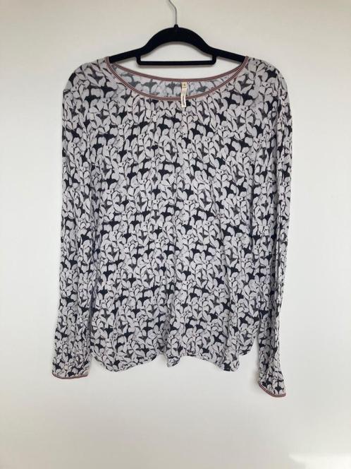 Bellerose blouse zwart met wit maat 5 (44/46), Kleding | Dames, Blouses en Tunieken, Zo goed als nieuw, Maat 42/44 (L), Zwart