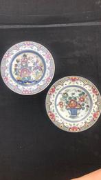 2 Antieke wandbordjes - Delfts polychrome, Ophalen of Verzenden
