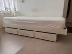 Eénpersoonbed 90x200 met 3 lades (excl matras), Ophalen, 90 cm, Eenpersoons, Wit