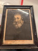 Rembrandt Ets/Gravure - Oud Meester Ingelijst, Ophalen of Verzenden