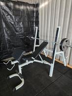 Gorilla sports Squat rack + halterbank, Ophalen, Gebruikt, Benen, Fitnessbank