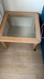 Te koop: mooie salontafel met glazen blad, Ophalen, 50 tot 100 cm, 50 tot 75 cm, Vierkant