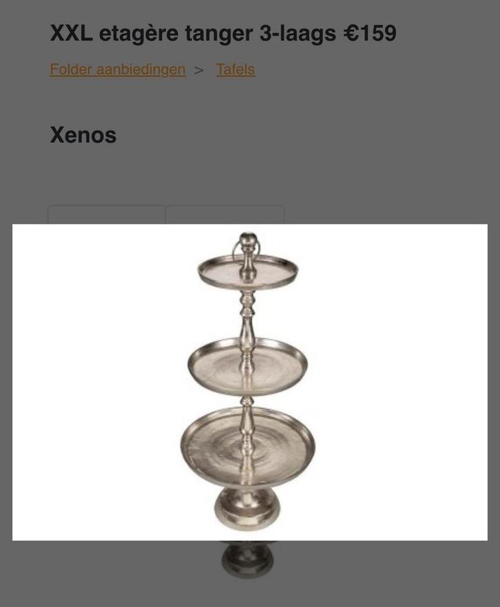 XXL Etagère Tanger van Xenos - 3 laags, Huis en Inrichting, Woonaccessoires | Etagères, Gebruikt, Ophalen