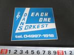 sticker oirschot dansorkest EACH ONE, Verzamelen, Ophalen, Zo goed als nieuw, Bedrijf of Vereniging