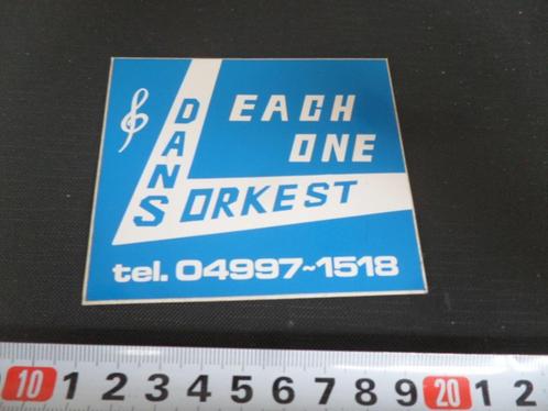 sticker oirschot dansorkest EACH ONE, Verzamelen, Stickers, Zo goed als nieuw, Bedrijf of Vereniging, Ophalen