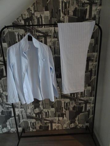 pyjama mt M blauw wit gestreept lange mouw 100% katoen zgan beschikbaar voor biedingen
