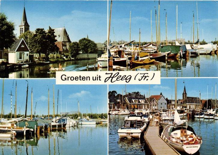 Groeten uit Heeg [Fr.] - 4 afb - 1985 gelopen, Verzamelen, Ansichtkaarten | Nederland, Gelopen, Friesland, Voor 1920, Ophalen of Verzenden
