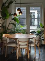 Ronde eettafel 140cm massief eikenhout, Huis en Inrichting, Tafels | Eettafels, Ophalen, Scandinavisch, Zo goed als nieuw, Vijf personen of meer