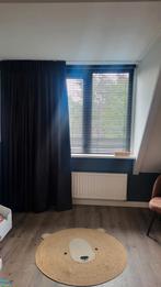 Overgordijn zwart met dubbele plooi (nieuw), 200 cm of meer, Zwart, Nieuw, Ophalen of Verzenden