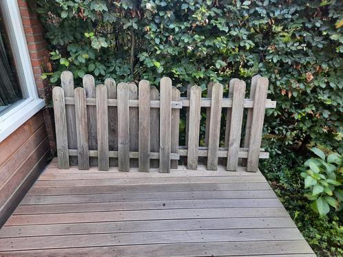Houten Tuinhek incl paaltjes en punten, Tuin en Terras, Tuinhekken en Hekwerk, Gebruikt, Tuinhek, Hout, Ophalen