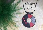 Ketting leer 2 mm met hanger gemaakt van Klei, Overige materialen, Overige voorstellingen, Zwart, Nieuw