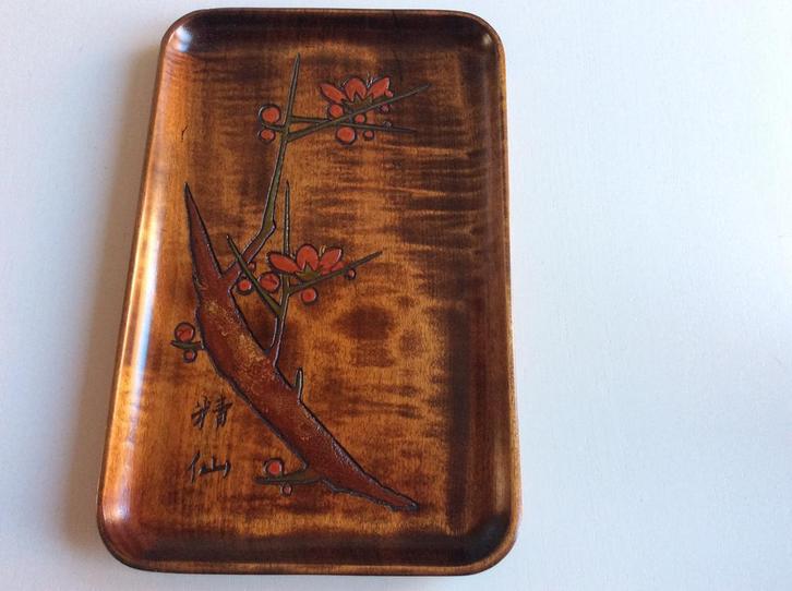 gemerkt vintage japans dienblaadje lak in prachtige staat, Antiek en Kunst, Antiek | Schalen, Ophalen of Verzenden